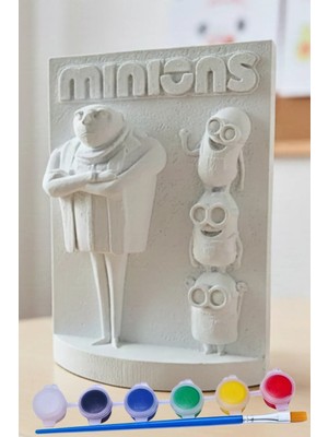 Craft 3D Atölye Minyonlar ve Gru (15 cm Boyunda) Beton/taş/figür/büst Boyama Seti-Çocuk Boyama Etkinliği