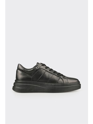 Elle Siyah Deri Erkek Spor Ayakkabı