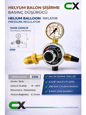 Kasweld Cx Helyum Balon Şişirme Saati