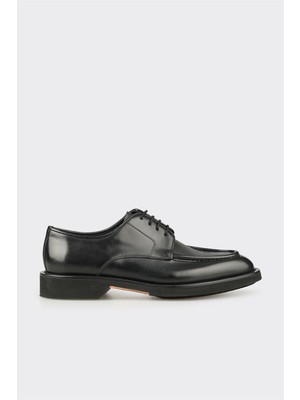 Elle Siyah Deri Erkek Günlük Ayakkabı