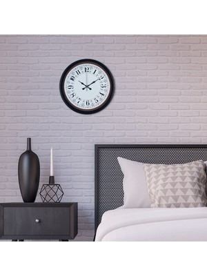 Zentime Siyah Motifli 36 cm Duvar Saati