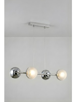 Ronisu Aydınlatma Ravella 4'lü Cam Avize – Oturma Odası, Yemek Masası Üstü, Salon Uyumlu Avize