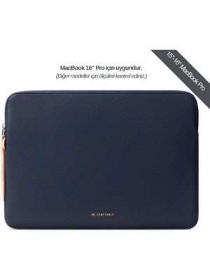 Comfyable Suya Dayanıklı MacBook Air/Pro Laptop Kılıfı - 15"- 16" M5/M4/M3/M2/M1 Uyumlu - Gece Mavisi