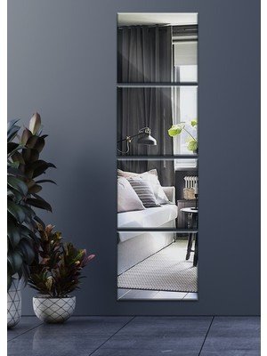 Hediyeler Kapında 4 Parça Kare Duvar Aynası Seti 30 x 30 cm Çift Taraflı Tasarım ile Modern Görünüm