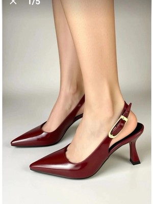 Hies Bordo Rugan Topuklu Ayakkabı