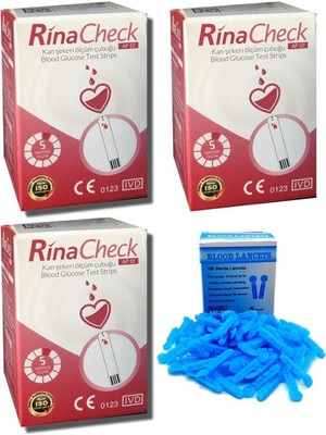 Allians 3 Kutu Rinacheck Kan Şekeri Ölçüm Çubuğu + 100 Adet Lansetür