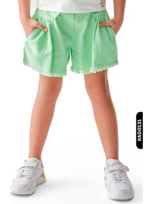 Nk Kids Lastik Belli Mini Paçalı Çift Cepli Kız Çocuk Şort 4-8 Yaş 56509
