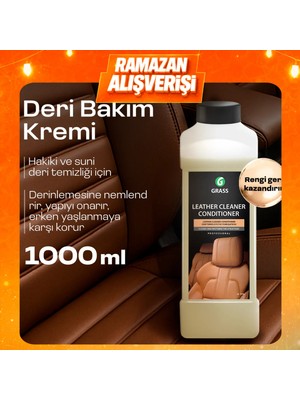 Grass Araba Deri Koltuk Temizleyici & Bakım Kremi 1 Lt - Deri Temizleyici Koruyucu, Oto Koltuk, Kanepe, Ayakkabı ve Çanta İçin Nemlendirici, Parlatıcı, Leather Cleaner