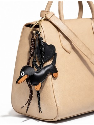 Home Sevimli Köpek Figürlü Deri Çanta Charmı-Premium Tasarım Anahtarlık