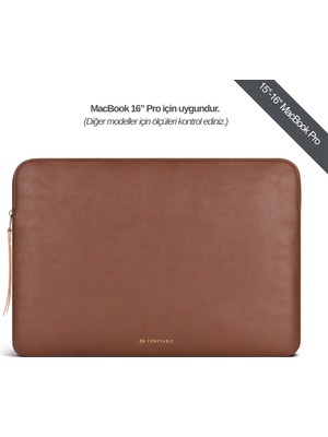 Comfyable Suya Dayanıklı Macbook Air/ Pro 15" - 16" Laptop Kılıfı - M5/M4/M3/M2/M1 Uyumlu - Kahverengi