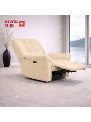 Smarto Tv Koltuğu Berjer Porto Comfort –, Elektrikli Kademeli Sırt Dayama, Ergonomik Tasarım, Kontrol Panelli, Dekoratif Tekli Koltuk (Salon/oturma Odası)