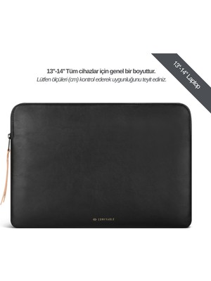 Comfyable Suya Dayanıklı Macbook Air/Pro 13.3" - 14" Laptop Kılıfı - M5/M4/M3/M2/M1 Uyumlu - Siyah