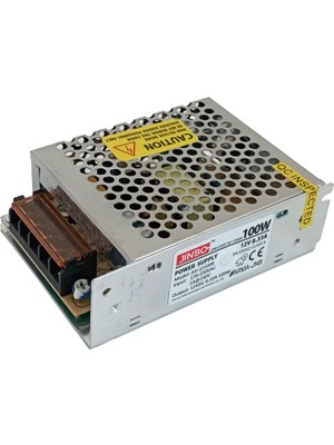 Jinbo 100W 24V 4.17A IP20 Metal Kasa Iç Mekan Şerit LED Trafo – 3 Yıl Garanti (JLV-24100K)