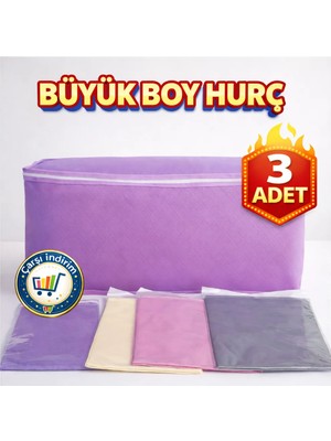 Nistabolje 3 Adet Hurç Yorgan Hurcu Büyük Boy Eşya Taşıma Hurcu