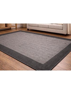 Filizon Mess Modern Dekoratif Yumuşak Dokulu Sisal Halı 3939 Gri Antrasit