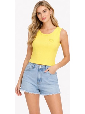 Edoy Genç Kız Nakışlı Pamuklu Body Slim Fit Günlük Şık Body Bluz