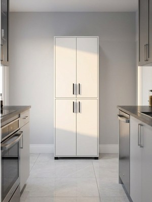 Macco Mobilya 4 Kapaklı Çok Amaçlı Mutfak Dolabı – Geniş Iç Hacimli Depolama Dolabı Kiler & Balkon & Mutfak Dolabı