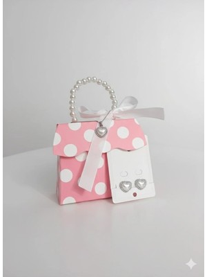 Kadın Kalpli Kolye ve Küpe Seti Silver