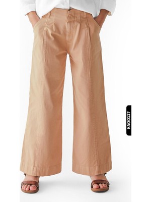 Nk Kids Fermuarlı Geniiş Paçalı Katlanmış Kıız Çocuk Pantolon 8-14 Yaş 56703