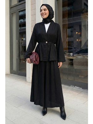 inStyle Şal Yaka Gold Düğmeli Siyah Takım