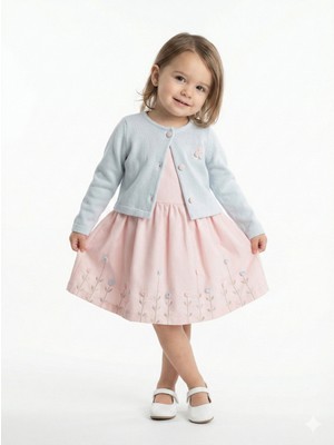 Moonstar Kız Çocuk Bolerolu Elbise Takım 1-4 Yaş 52064