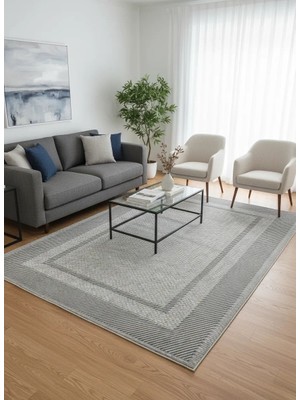 Filizon Mess Modern Dekoratif Yumuşak Dokulu Sisal Halı 3948 Gri Antrasit