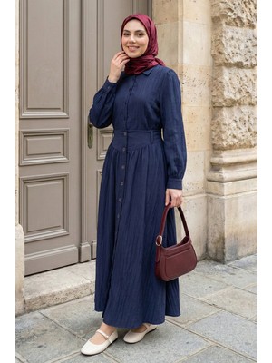 inStyle Düğmeli Etek Gömlekli Lacivert Ikili Takım