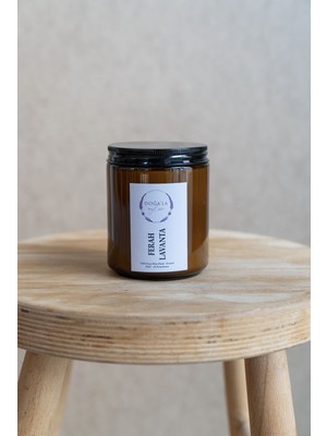 Ferah Lavanta – Amber Cam El Dökümü Soya Mum (225 G)