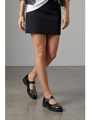 Marjin Kadın Loafer Troklu Bantlı Makosen Günlük Ayakkabı Selga Siyah