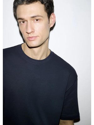 Mavi Lacivert Basic Tişört 0613168-83699