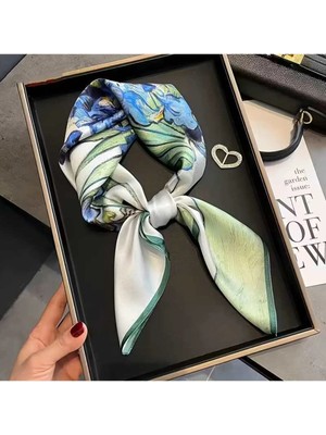 Kadın Fular Mavi Iris Zarafet