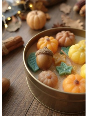 Şile Natural Mum Bal Kabağı Süslemeli Mum Doğal Üretim