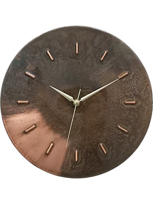 Copper Empare Yuvarlak Tarz Modern Dekoratif Bakır Alfa Duvar Saati