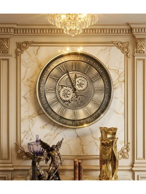 Elips Hediyelik ÇELİK Çarklı Duvar Saati 60 cm