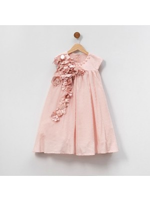 Damasqino Kız Çocuk Elbise 4-8 Yaş 7011