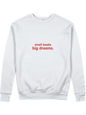 The Lucid Lab Small Boobs Big Dreams Sweatshirt - Beyaz