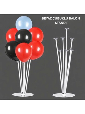 Parti Station Balon Standı Pembe Siyah Kırmızı Lacivert Ayaklı