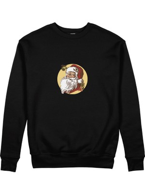 The Lucid Lab Vintage Santa Portrait Sweatshirt - Siyah