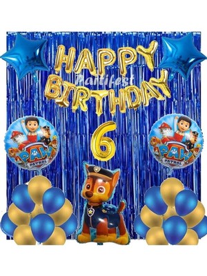 Parti Station Paw Patrol Balon Seti Paw Petrol 6 Yaş Balon Seti Paw Patrol Doğum Günü Set Paw Patrol Chase
