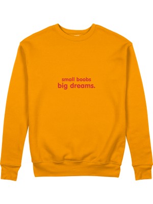 The Lucid Lab Small Boobs Big Dreams Sweatshirt - Turuncu