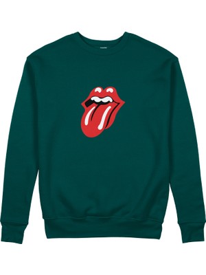 The Lucid Lab The Rolling Stones Sweatshirt - Koyu Yeşil