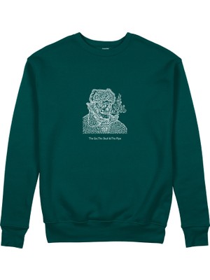 The Lucid Lab The Ear, The Skull & The Pipe Sweatshirt - Koyu Yeşil