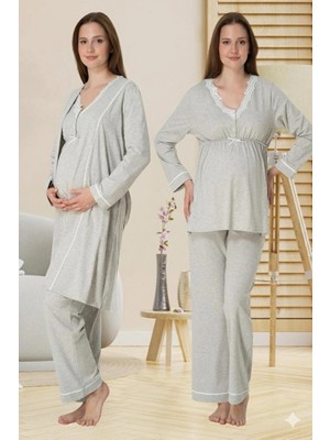 Çamaşır Kenti Effortt 3054 Sabahlıklı Lohusa Pijama Takımı
