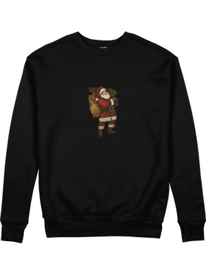 The Lucid Lab Vintage Santa Sweatshirt - Siyah