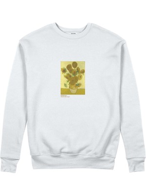 The Lucid Lab Sunflowers Sweatshirt - Beyaz
