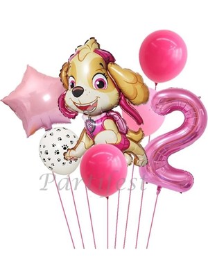 Parti Station Paw Petrol Folyo Set Paw Patrol Skye 2 Yaş Balon Set Konsept Doğum Günü Set Yaş Balon Set