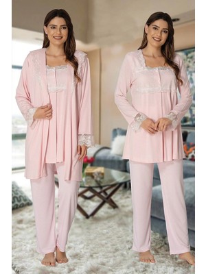 Çamaşır Kenti Effortt 2401  Sabahlıklı Lohusa Pijama Takımı