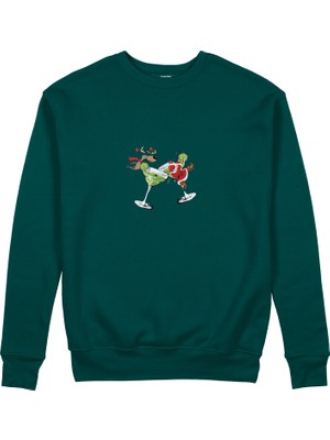 The Lucid Lab Tipsy Santa Sweatshirt - Koyu Yeşil