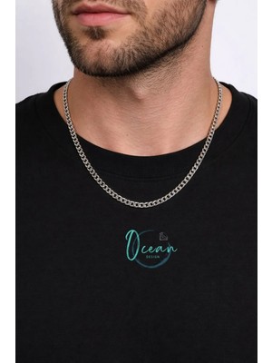 Oceandesign Paslanmaz Çelik Erkek Zincir Kolye | El Yapımı, Günlük ve Şık Tasarım