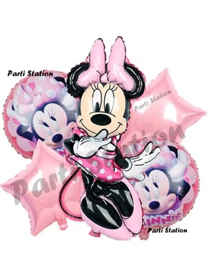Parti Station Minnie Mouse Balon Set Minnie Mouse Doğum Günü Konsept Parti Balon Set